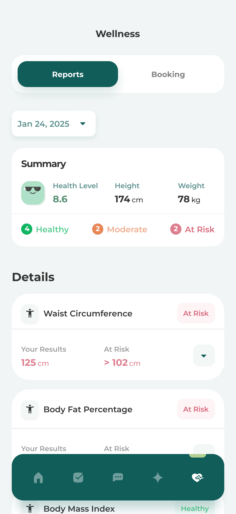 Amplify biometric insights screen