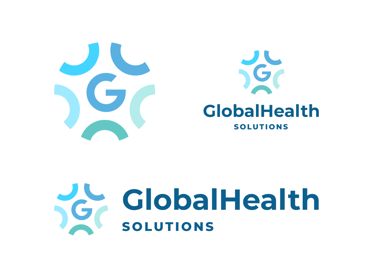 Global Health Solutions mark and horizontal and stacked lockups